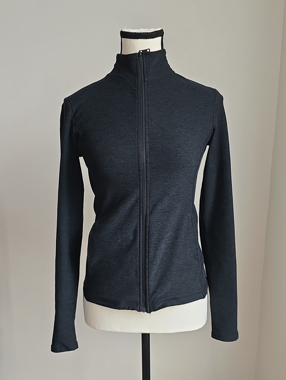 Beyond Yoga Space Dye On the Go Black Gray Zip Up Jacket XS